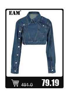 EAM Black Hollow Out Belted Long Trench Women New V-neck Long Sleeve Windbreaker Fashion Tide Spring Autumn 2024 15XM44101 - Otaj Gifts