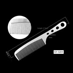 1PC Titanium Steel Comb Professional Salon Hair Hairdressing Anti-static Barbers Comb Ultra Thin Hair Brush for Men - Otaj Gifts