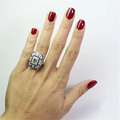New Ladies Ring Luxury Large Square Jewelry Wedding Artificial Zircon Simple Atmosphere Luxury Party - Otaj Gifts