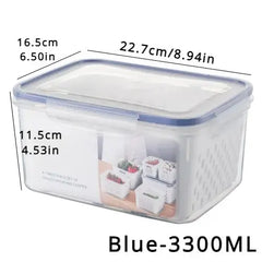 1/2/3pcs Refrigerator Storage Box Fridge Organizer Fresh Vegetable Fruit Drain Basket Storage Container Pantry Kitchen Organizer - Otaj Gifts