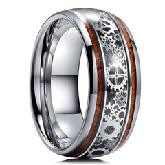 Fashion 8mm Men Stainless Steel Rings Inlay Meteorite Abalone Shell Rings For Men Women Wedding Engagement Band Jewelry Gift - Otaj Gifts