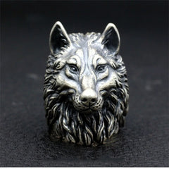New Retro Trend Nordic Wolf Head Ring Men - Otaj Gifts