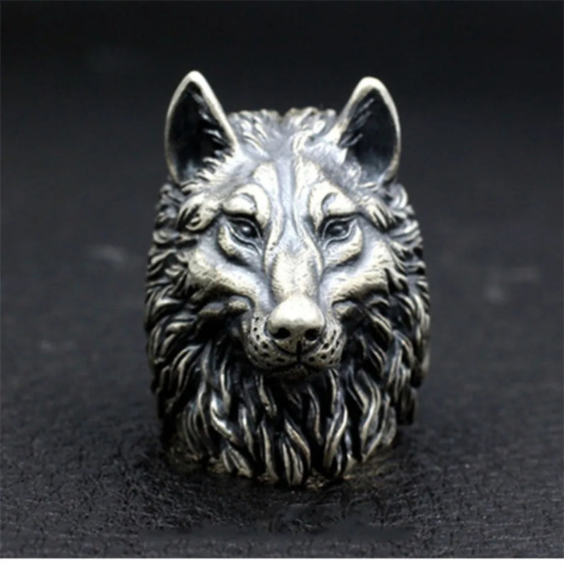 New Retro Trend Nordic Wolf Head Ring Men - Otaj Gifts