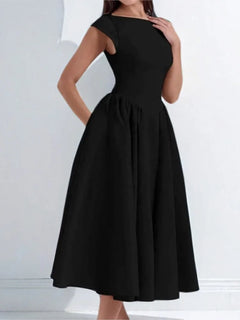 Summer French Fashion Dress Elegant Slim High Waist Sleeveless Back Hollow Dress - Otaj Gifts