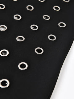 EAM Black Hollow Out Belted Long Trench Women New V-neck Long Sleeve Windbreaker Fashion Tide Spring Autumn 2024 15XM44101 - Otaj Gifts