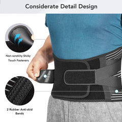 Lower Back Brace with 6 Stays Anti-skid Orthopedic Lumbar Support Breathable Waist Support Belt for Men Women Gym Pain Relief - Otaj Gifts
