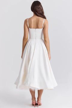 Summer Long Evening Dress Elegant Spaghetti Strap Corset Satin Prom Dress - Otaj Gifts
