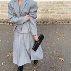Fashion Waist-controlled Small Suit A- Line Skirt Two-piece Suit - Otaj Gifts