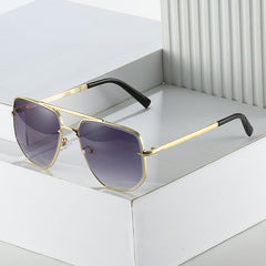 Fashion Square Metal Double Beam Sun Glasses - Otaj Gifts