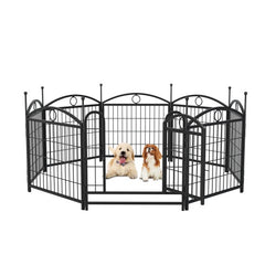 Dog Playpen Indoor 24 Inch 8 Panel Metal Dog Playpen - Otaj Gifts