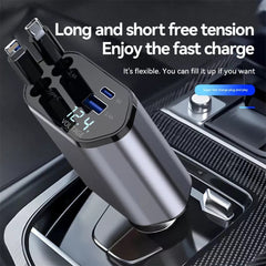 Retractable Car Charger 120W USB&Type C Cable For Phone Fast Charge Adapter - Otaj Gifts