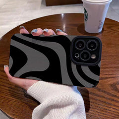Dark Zebra Pattern Drop-resistant Silicone Phone Case - Otaj Gifts