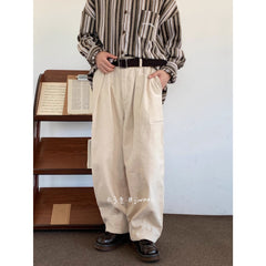 Men's All-match Retro Corduroy Wide-leg Pants - Otaj Gifts