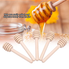 24Pcs Wooden Honey Dripper Stick Server Jam Syrup Drizzler Stirring Rod Kitchen Gadgets (8cm) - Otaj Gifts