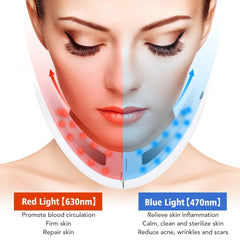 Facial V Lifting Vibration Massager LED Photon Therapy Facial Lifting Device Double Chin V Face Shaped Cheek Lift Belt Machine - Otaj Gifts