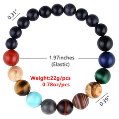 New Fashion Eight Planets Beaded Bracelet Men's Natural Stone Cosmic Yoga Chakra Solar Bracelet, Jewelry Handmade Bohemian Natural Stones Bracelet - Otaj Gifts