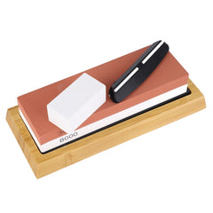Knife Sharpening Stone 3000 8000 Grit Red White Dual Sided Wooden Base Whetstone for Kitchen Home Restaurant - Otaj Gifts