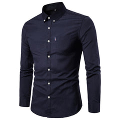 Men S Shirts Korean Men Slim Long Sleeve Dress Shirt - Otaj Gifts