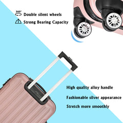 Vertical 3-in-1 Spinner Wheel With Handle Trolley Box 20in 24in 28in ABS Aluminum Alloy Trolley Fashion Color - Rose Gold - Otaj Gifts
