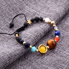 Eight Planets Alloy Bracelet, Natural Stone Bead Bracelet Women Solar System Bracelet Universe Galaxy The Eight Planets Guardian Star Natural Stone Beads Bracelet Bangle Gifts For Girls - Otaj Gifts