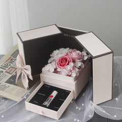 Mothers Day Gift Pink Double Door Rose Gift Box Jewelry Creative Decorate Boxs - Otaj Gifts