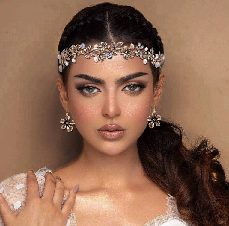 Freshwater Pearl Leaf Design Hair Band - Otaj Gifts