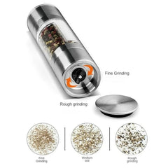 Salt Pepper Grinder 2 In 1 Manual Stainless Steel Salt Pepper Mills Adjustable Ceramic Grinding Spice Mill Kitchen Tool Gadgets - Otaj Gifts