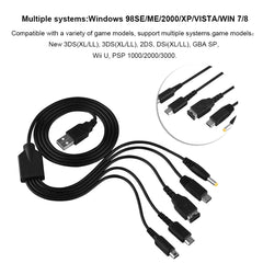 5 in 1 Charger USB for Nintendo NDS Ll  XL 3DS Wii U PSP Multi Function Charging Cable - Otaj Gifts