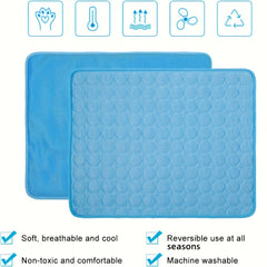 Dog Cooling Mat Cooling Pad For Pets Chilly Pad For Kennels, Crates, Cars, Indoor & Outdoor Ice Silk Mat Cooling Blanket Cushion Non-Toxic Breathable Sleep Bed Beach - Otaj Gifts