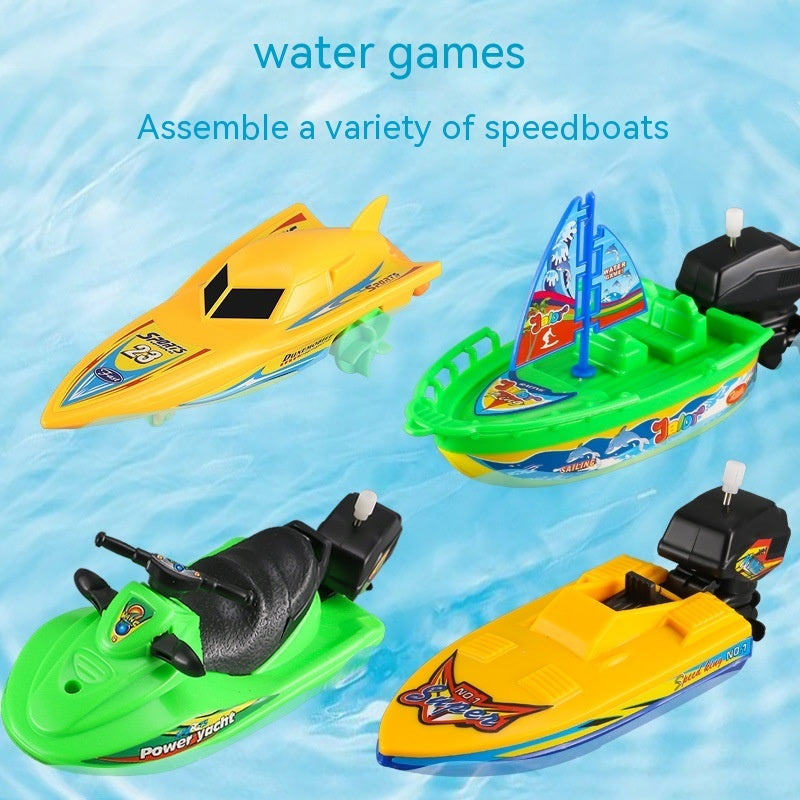 Baby Color Cognition Yacht Speedboat Sailing Motor Boat Summer Water Bath Toys - Otaj Gifts