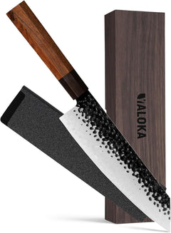 8 Inch Gyuto Knife - Professional Japanese Chef Knife - 3 Layers 9CR18MOV High Carbon Steel - Hand Hammered Blade Kitchen Knife - Otaj Gifts