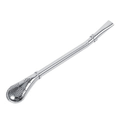 Dependable Stainless Steel Yerba Mate Tea Gourd Bombilla Drinking Straw Filtered Spoon Silver - Otaj Gifts