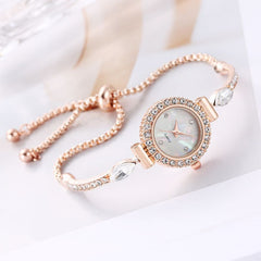 Diamond Dial Decorative Pull-out Bracelet Watch - Otaj Gifts