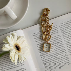 Steel Belt Chain Special-interest Design Square Pendant Dial A Little Retro Watch - Otaj Gifts