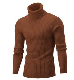 Men's Sweater Casual Retro Twisted Flower Turtleneck Knitting - Otaj Gifts