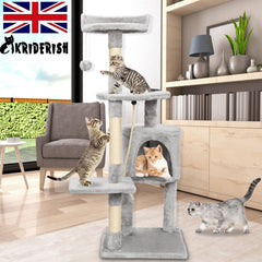 Large 4-story Cat Climbing Frame Cat Scratching Post Kitten Activity Center UK - Otaj Gifts