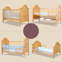 Pine Wood Baby Bed Multi-function with wheels - Otaj Gifts