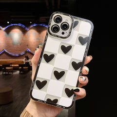 Chess And Card Love Black And White Lattice Full Soft Protective Case Mobile Phone - Otaj Gifts