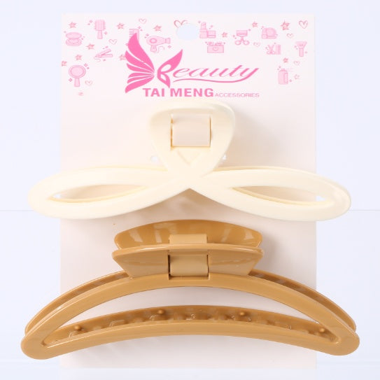 Fashionable Korean Hair Accessories Simple Cross Design Big Grip Hair Clip Solid Color Plastic Hair Clip - Otaj Gifts
