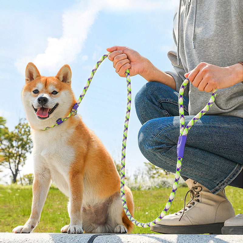 Dog Rope Pet Pulling Rope Puppy Strap Traction Rope Heavy Duty Belt Large Dog Leash Dog Collar Strap Dog Training Pet Harness Hands-Free Leash For Small Dogs Multicolor Pet Supplies - Otaj Gifts
