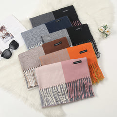 Autumn And Winter New Contrast Color Warm Cashmere-like Fashion Scarf - Otaj Gifts