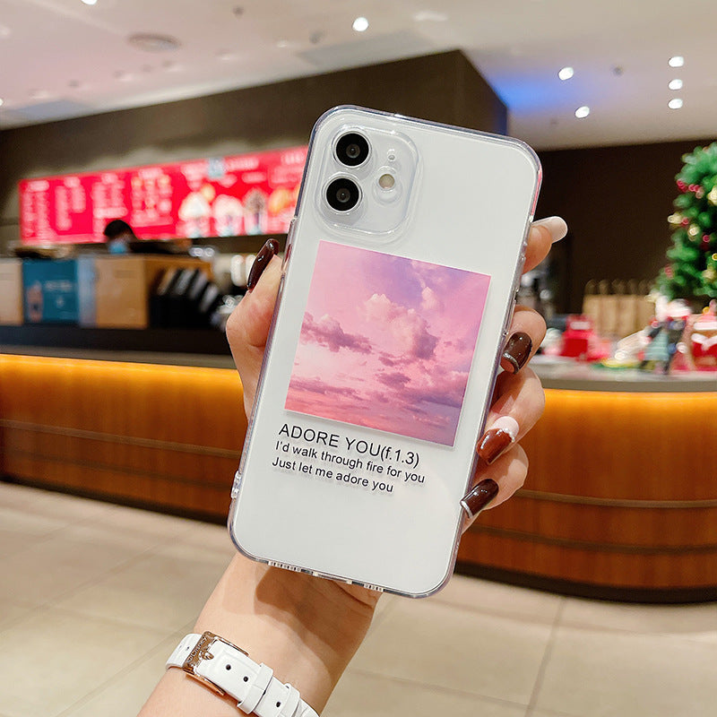 Rainbow Sunset Glow For IP13Pro Phone Case All Wrapped Creative Protective Case - Otaj Gifts