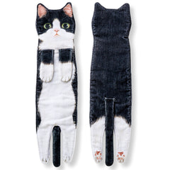 Cat Hand Towels Long Cat Shape Wipe Handkerchiefs Bath Towels For Bathroom Kitchen - Otaj Gifts