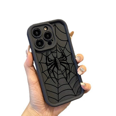Black Spider Web Phone Case Silicone All-inclusive Drop-resistant - Otaj Gifts