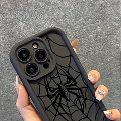 Black Spider Web Phone Case Silicone All-inclusive Drop-resistant - Otaj Gifts