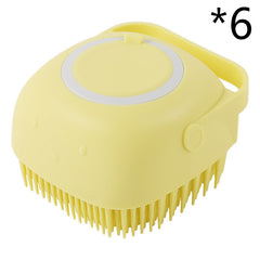 Silicone Dog Bath Massage Gloves Brush Pet Cat Bathroom Cleaning Tool Comb Brush For Dog Can Pour Shampoo Dog Grooming Supplies - Otaj Gifts