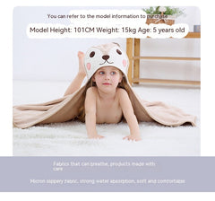 Coral Fleece Animal Cloak Absorbent Soft Bath Towel For Children - Otaj Gifts