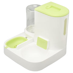 Pet Cat Waterer Food Feeder with 2.2L Food Container Odorless Dog 1L Automatic Water Dispenser Food Feeder Green - Otaj Gifts