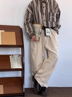 Men's All-match Retro Corduroy Wide-leg Pants - Otaj Gifts