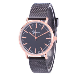 Geneva Watch Dial Plate Mesh Belt Female Minimalist Thin - Otaj Gifts